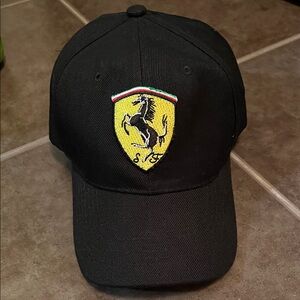 Ferrari Black Hat with Iconic Yellow Emblem